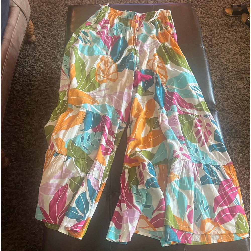 Two pair boho style palazzo pants